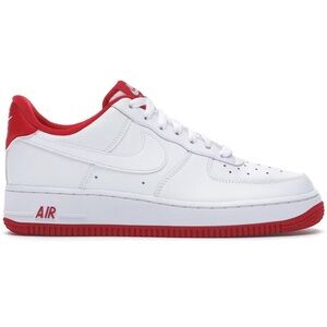 Nike Women White and Red AF1 Sneakers